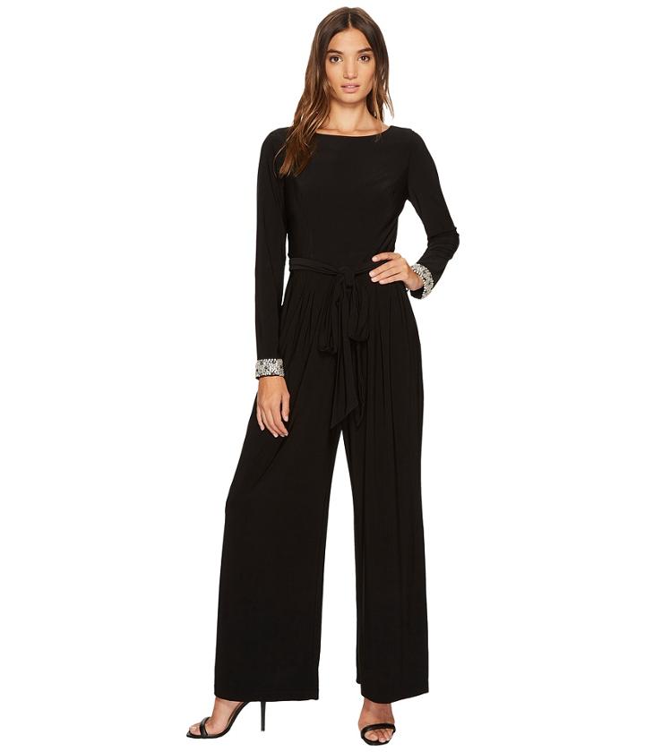 Vince Camuto - Long Sleeve Jumpsuit W/ Beaded Cuffs