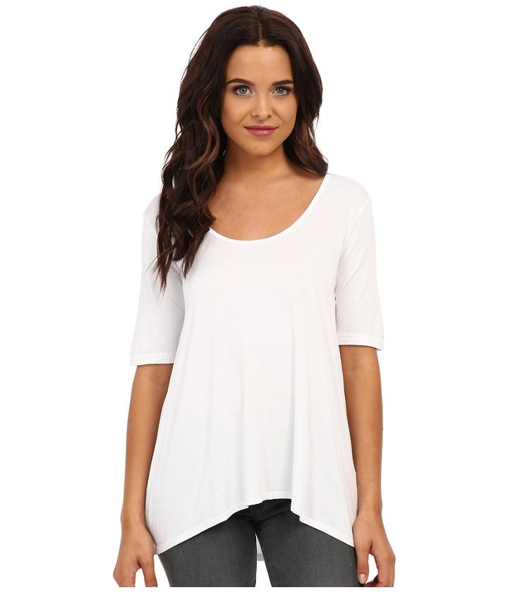 Three Dots - 1/2 Sleeve Relaxed High Low Tee