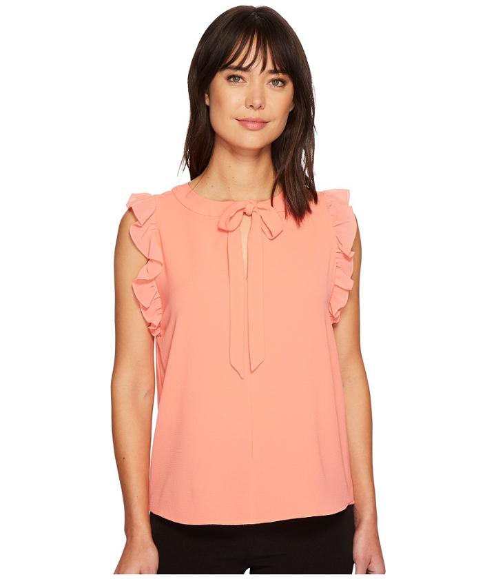 Cece - Cap Flutter Sleeve Blouse With Bow Tie