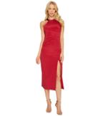 Nicole Miller - Silk Ruched Dress W/ High Slit