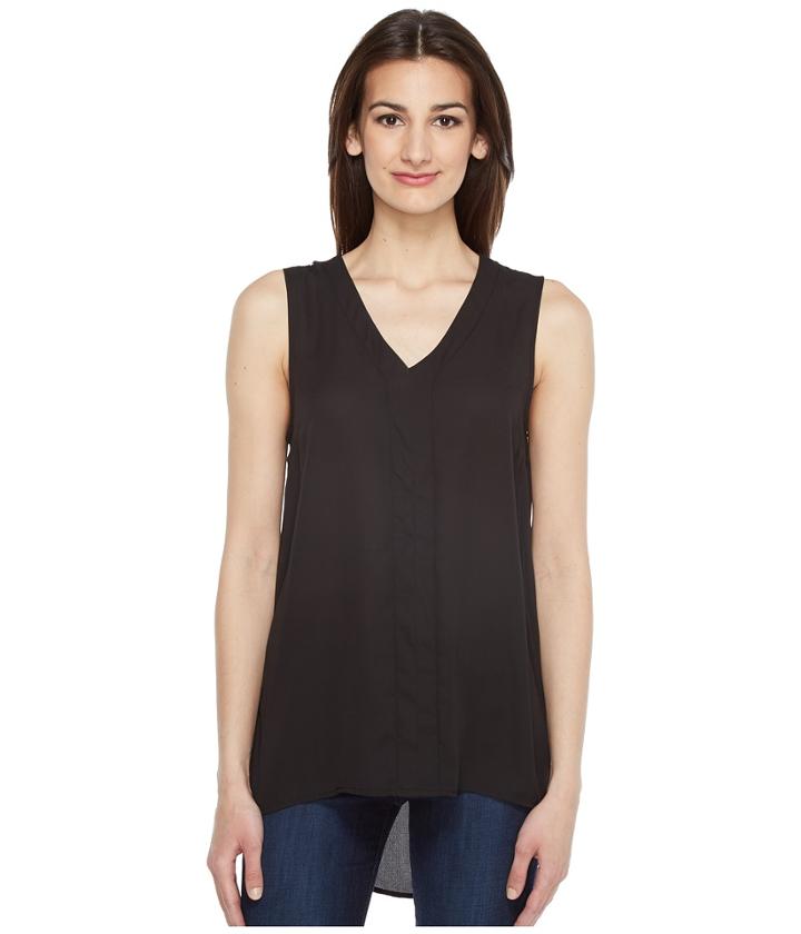Vince Camuto - Sleeveless High-low Hem Blouse With Back Lace Trim