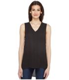 Vince Camuto - Sleeveless High-low Hem Blouse With Back Lace Trim