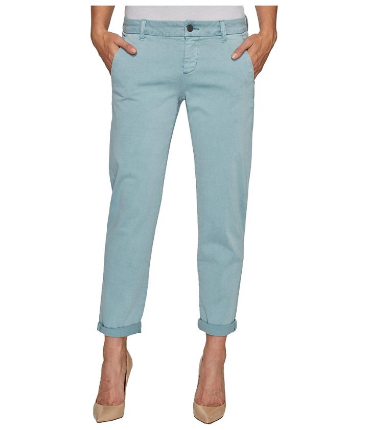 Liverpool - Billy Trousers Rolled-cuff In Stretch Peached Twill In Slate Blue