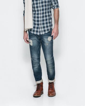 Zara Denim Chinos With Seams