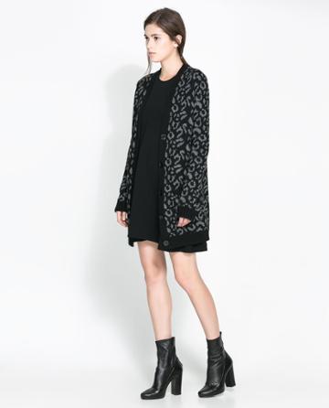 Zara Jacket With Leopard Jacquard