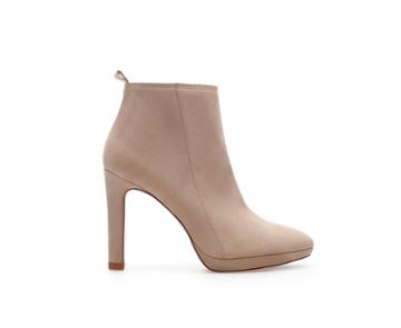 Zara Suede And Leather High Heel Ankle Boot