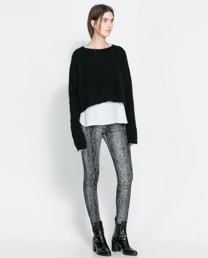 Zara Faux Leather Combination Trousers
