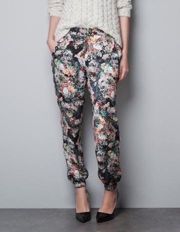Floral Print Trousers