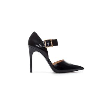 Zara High Heel Leather Court Show With Buckle