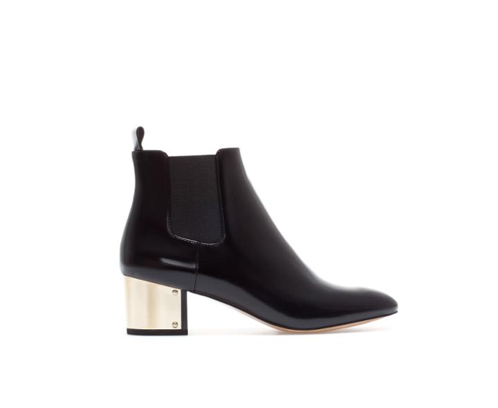 Zara Ankle Boot With Metal Heel