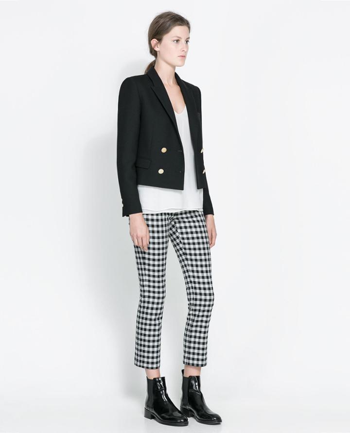 Zara Short Blazer With Gold Coloured Buttons