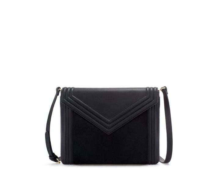 Zara Quilted Envelope Bag With Foldover Flap