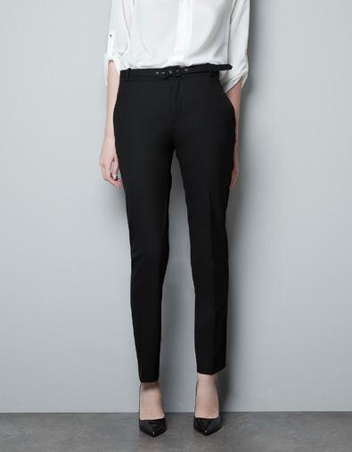 Belted Wool Trousers
