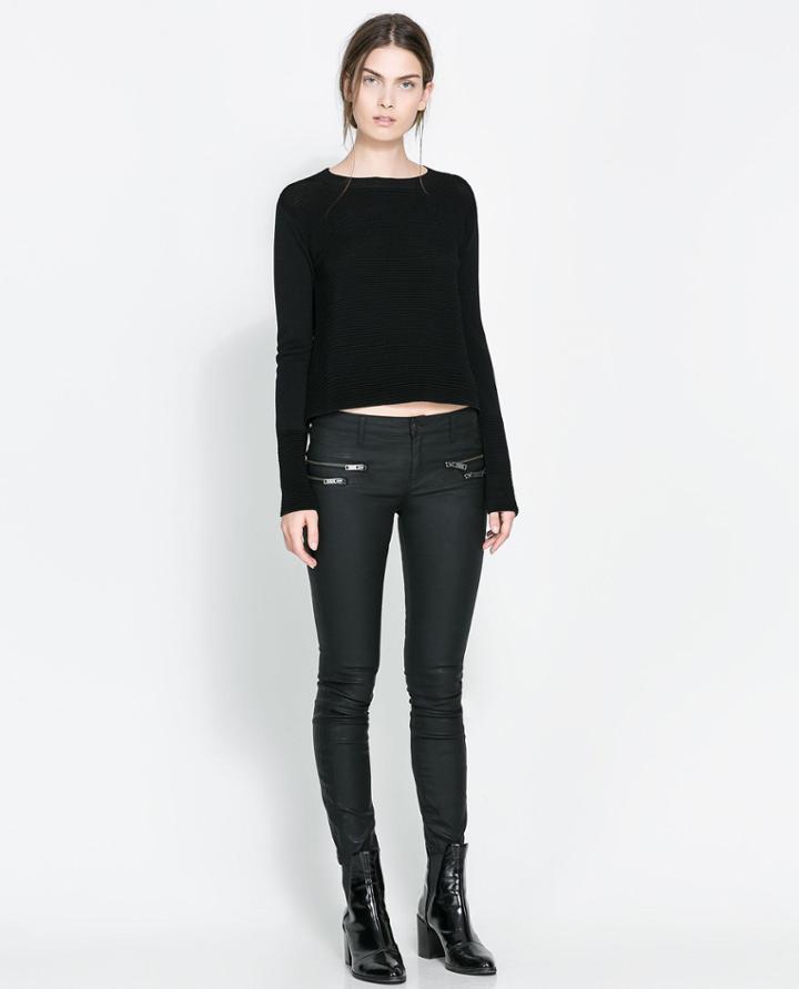 Zara Coated Trousers With Zips
