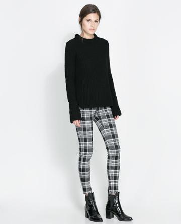 Zara Checked  Print Trousers