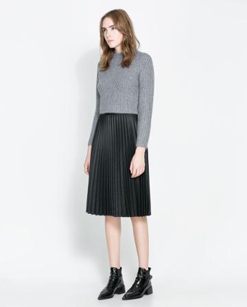 Zara Pleated Midi Skirt