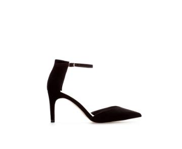 Zara Basic High Heel Ankle Strap Shoe With Heel Back