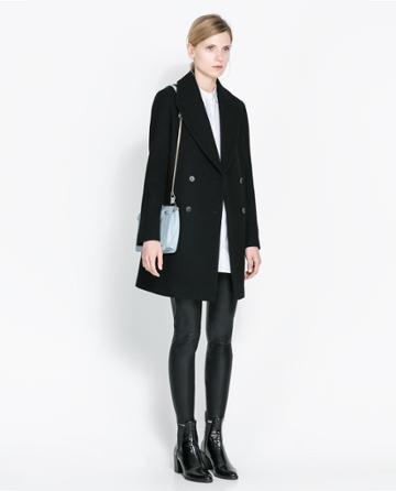 Zara Double Breasted Wool Coat