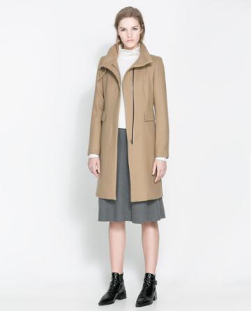 Zara Coat With Buckle Collar