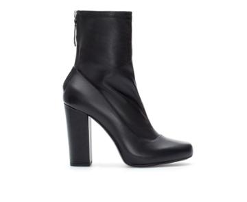 Zara High Heel Stretch Leather Ankle Boot
