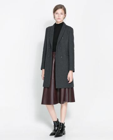 Zara Masculine Double Breasted Coat