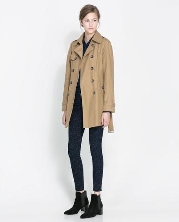 Zara Trench Coat With Checked Lining