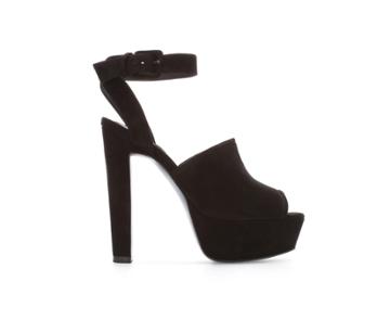 Zara Suede Leather High Heel And Platform Sandal