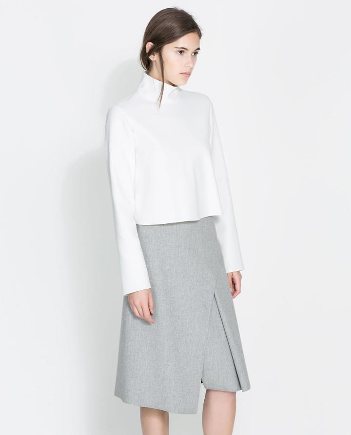 Zara High Collar Studio Top