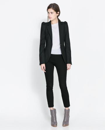 Zara Blazer With Gathered Shoulders