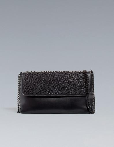 Black Studded Messenger Bag