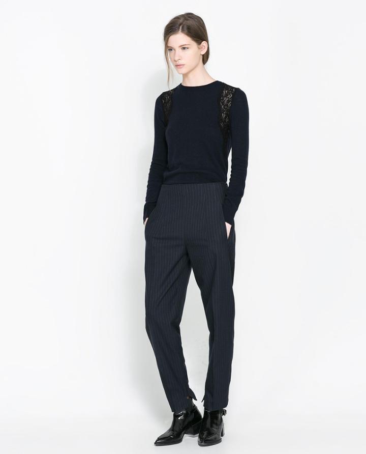 Zara Angora And Lace Sweater
