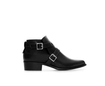 Zara Leather Ankle Boot With Buckles