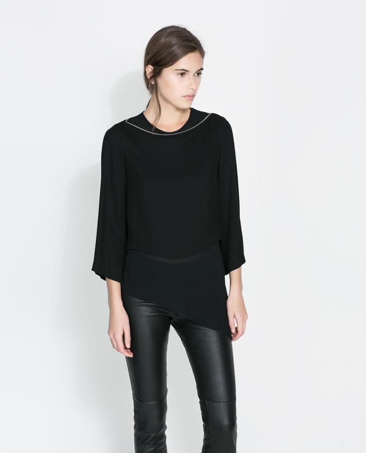 Zara Top With Zip Neckline
