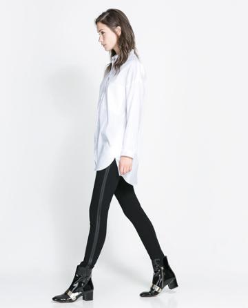 Zara Leggings With Faux Leather Sides