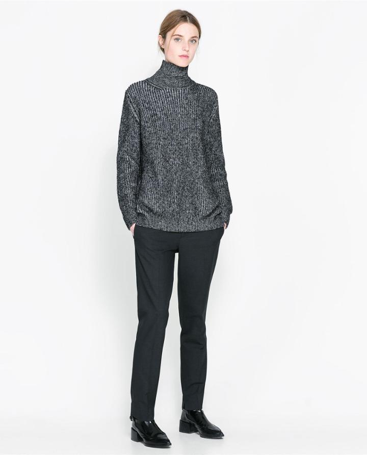 zara black roll neck jumper