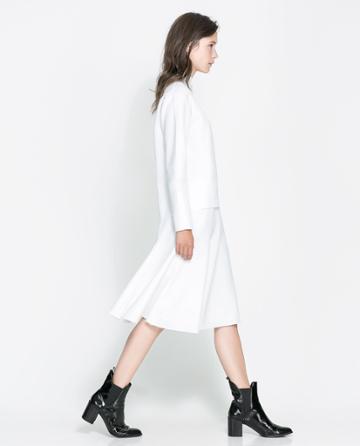Zara Neoprene Flared Skirt