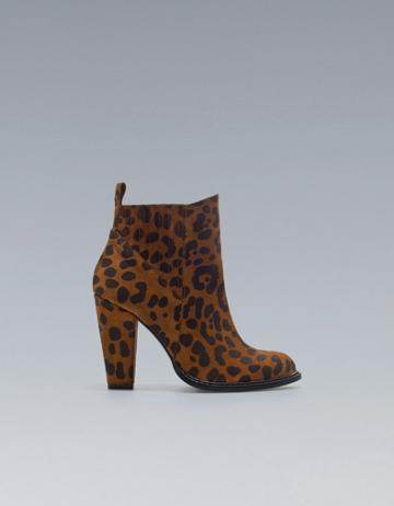 Leopard Print High-heel Ankle Boots