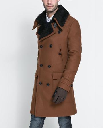Zara Coat With Fur Collar