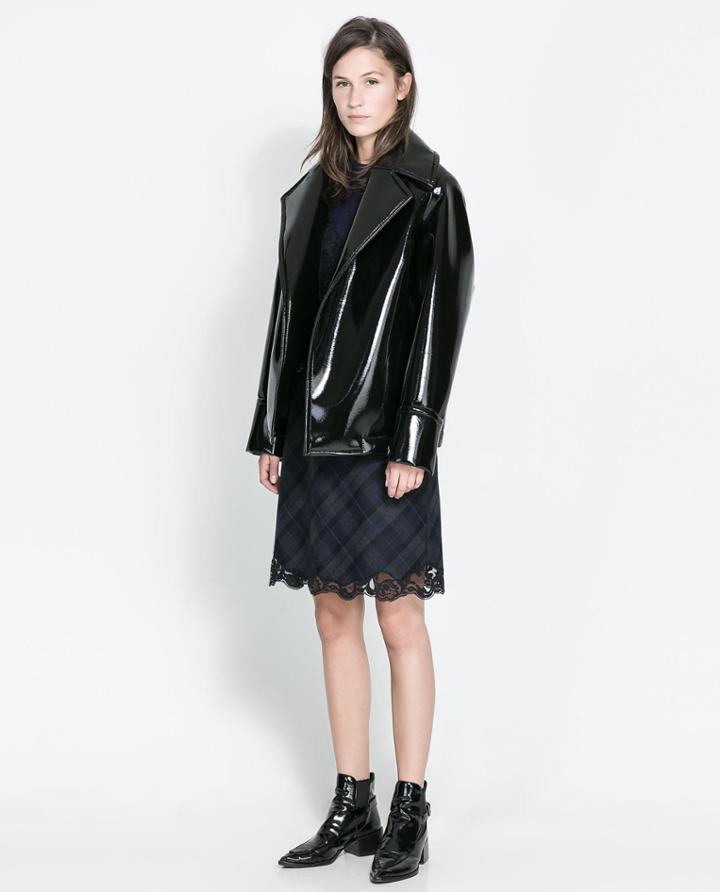 Zara Synthetic Patent Leather Studio Jacket