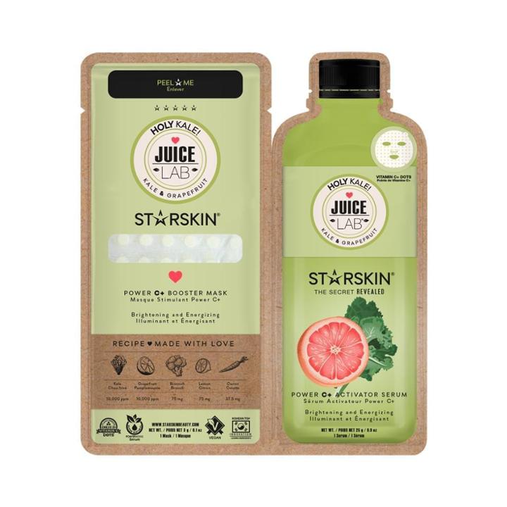 B-glowing Juicelab&reg; Holy Kale! Power C+ Booster Mask Kale & Grapefruit - Brightening & Energizing