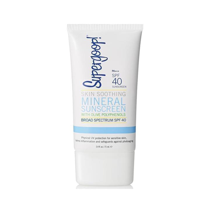 Supergoop Spf 40 Skin Soothing Mineral Sunscreen With Olive Polyphenols - 2.4 Oz
