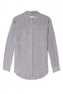 Gunmetal Signature Silk Shirt By Equipment