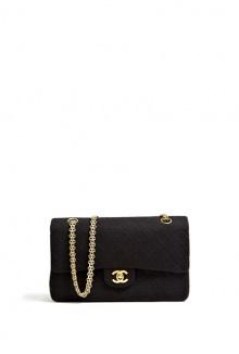 Black Jersey Quilted Chanel 2.55 Bag By Chanel Vintage