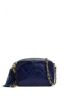 Navy Chanel Mini Bag By Chanel Vintage