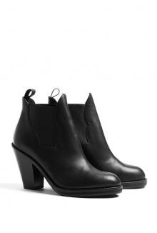 Black Matte Finish Star Ankle Boots By Acne