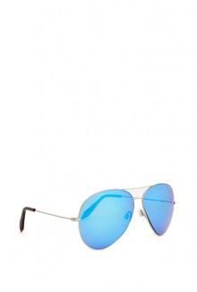 Sky Blue Classic Aviator Reflective Sunglasses By Victoria B