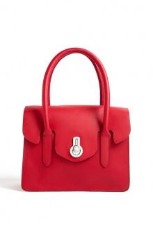Red Marilyn Structured Leather Shoulder Bag By Raoul