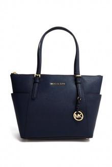 Navy Jet Set Zip Top Tote By Michael Michael Kors