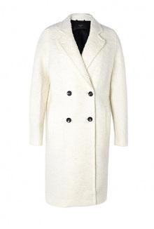 Double Breasted White Boucle Coat By Paul Smith Black