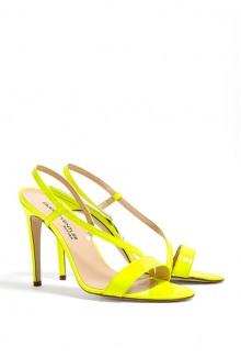 Fluorescent Yellow Naked Strappy High Sandals By Duccio Vent